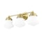 Z-Lite Vaughn Vanity, 3-Light, 7.75 In.W x 22.5 In.L x 9.5 In.H, Luxe Gold/Matte Opal 735-3V-LG - alternate 2